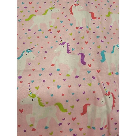 Unicorn Horse Hearts Cotton Pink Fabric 2 Yards New Sewing Quilting - Picture 1 of 5